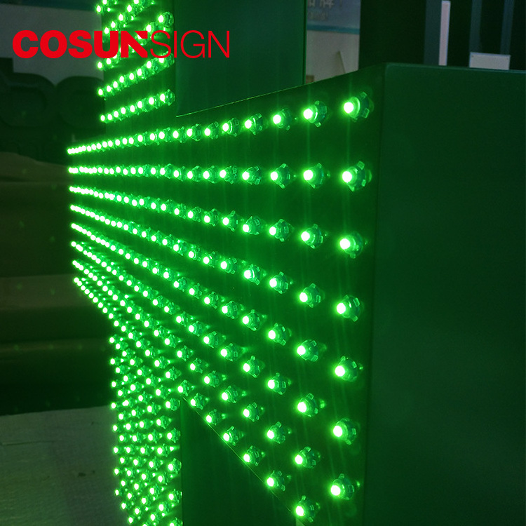 Cosun Sign Outdoor led cross sign in pharmacy green signage