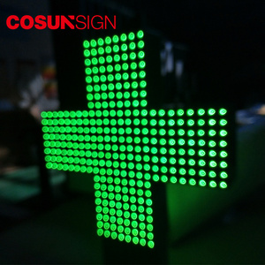 Cosun Sign Outdoor led cross sign in pharmacy green signage