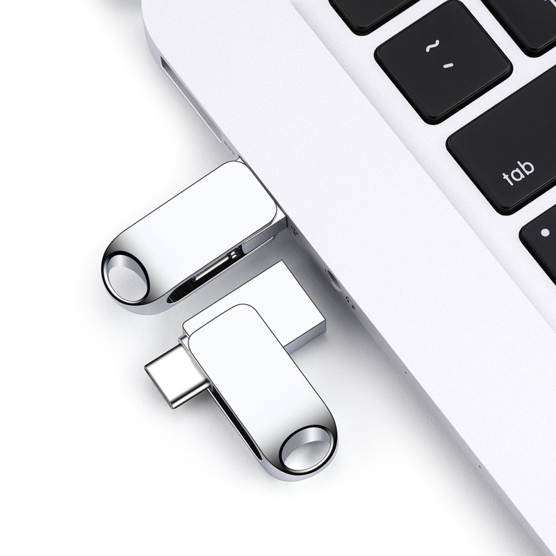 Wholesale Mini Metal Otg Swivel Portable 2 In 1 Type C And Computer Cle Usb Flash Drive Usb2.0 Usb3.0 6Gb 16Gb 32Gb 64Gb