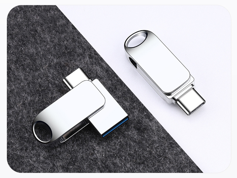 Wholesale Mini Metal Otg Swivel Portable 2 In 1 Type C And Computer Cle Usb Flash Drive Usb2.0 Usb3.0 6Gb 16Gb 32Gb 64Gb