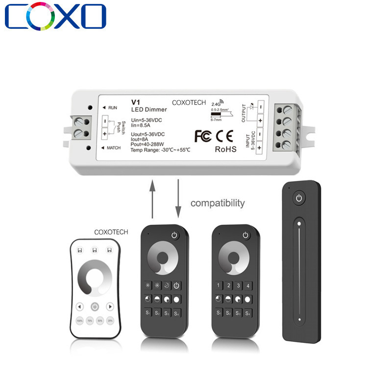 COXO V1 led strip dimmer 5 year warranty 5v 12v 24v 5-Stars RF V1 V1-L  led controller