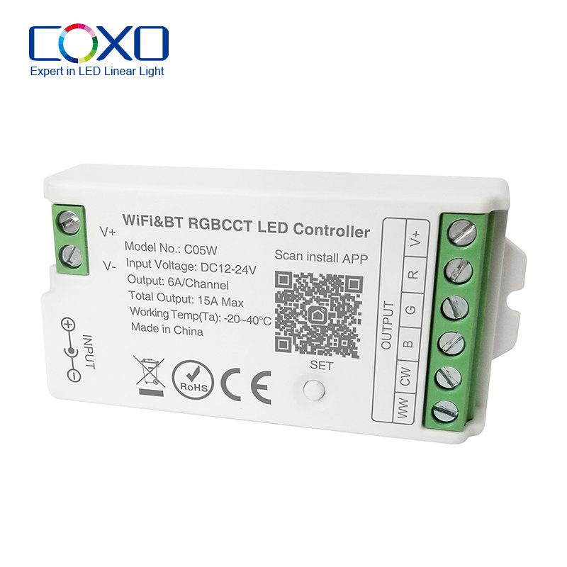 COXOTECH wifi tuya rf rgb led controller smart lighting rgb rgbw with dmx remote dimmers tuya led controller