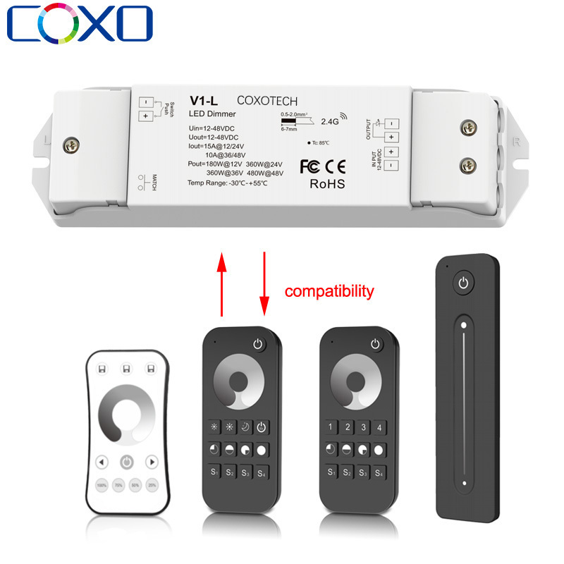 COXO V1 led strip dimmer 5 year warranty 5v 12v 24v 5-Stars RF V1 V1-L  led controller