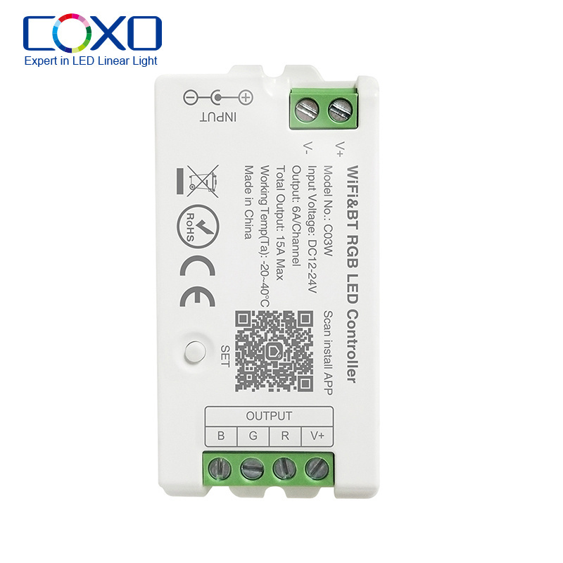 COXOTECH wifi tuya rf rgb led controller smart lighting rgb rgbw with dmx remote dimmers tuya led controller