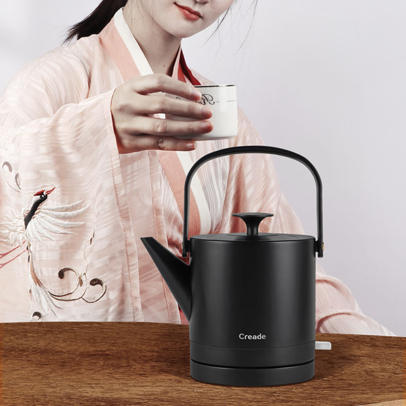 Stainless Stelel Double Wall Strix Thermostat Heating Boiling Water Heat Resistant Classic Black Electric Kettle