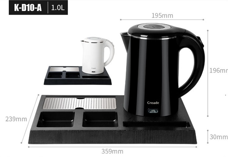 Metal rolling home party tea coffee serving trays set custom stainless steel hotel electric kettle welcome tray set