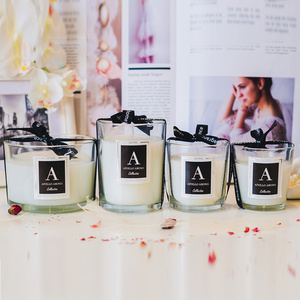 aroma supplies wedding decor in bulk gift private label wholesale aromatherapy custom luxury soy wax scented glass jar candles