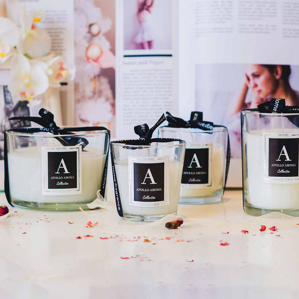 aroma supplies wedding decor in bulk gift private label wholesale aromatherapy custom luxury soy wax scented glass jar candles