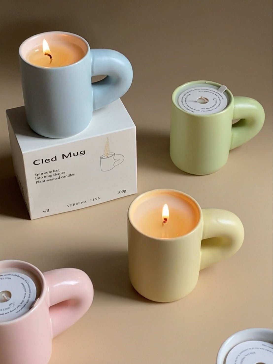 Mini Nordic unique design ceramic Cute Chubby Creative Mug Candles Soy wax Creative Scented Candles