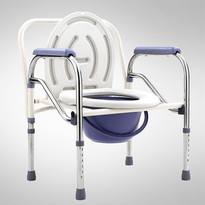 Good quality medical care adjustable bathroom safety equipment folding portable plastic commode chair for elderly disabled