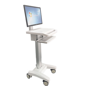 standing  adjustable height rolling  with drawers computer workstation trolley cart