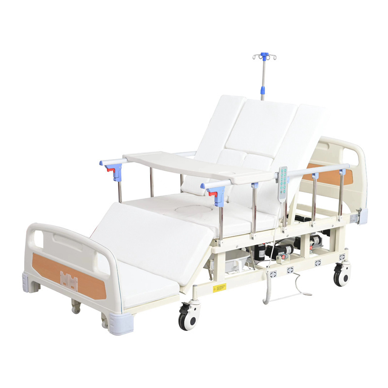 hospital furniture clinic foldable adjustable manual nursing home care 5 function 3 crank patient bed hospital electric bed