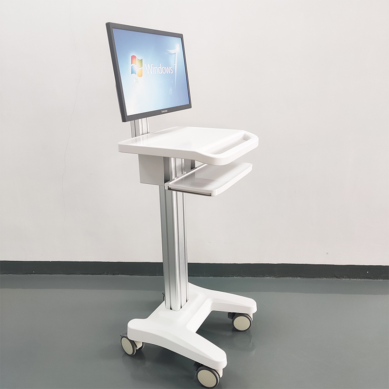 standing  adjustable height rolling  with drawers computer workstation trolley cart