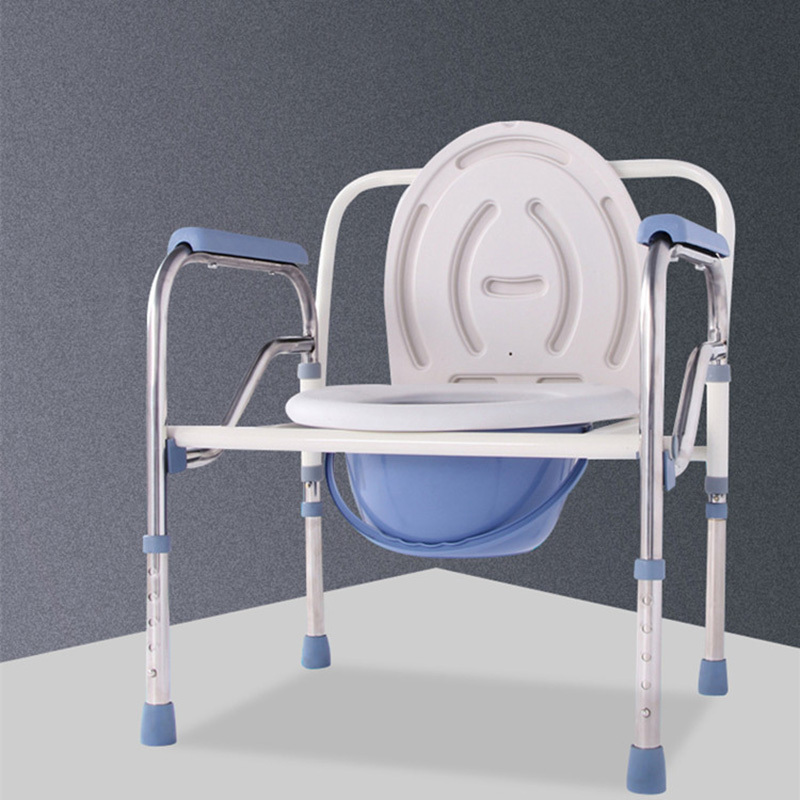 Good quality medical care adjustable bathroom safety equipment folding portable plastic commode chair for elderly disabled