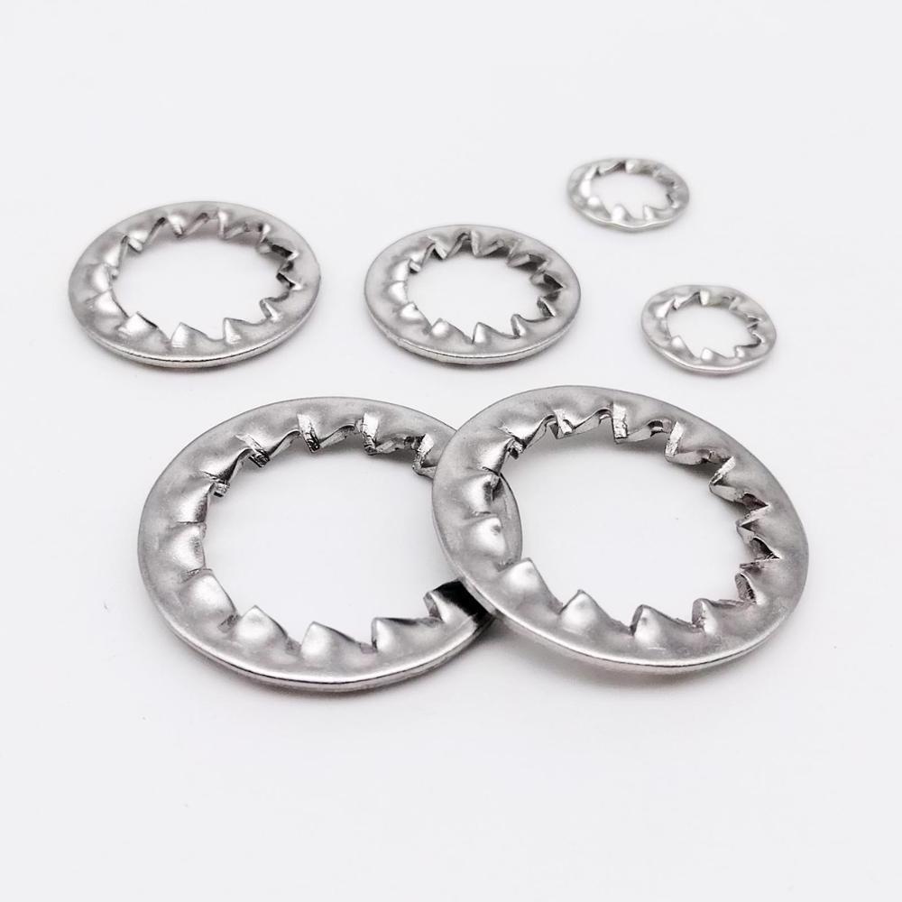 DIN6798J M3 M4 M5 M6 M8 M9 M10 M12 304 Stainless Steel Washers Internal Toothed Gasket Washer Serrated Lock Washer