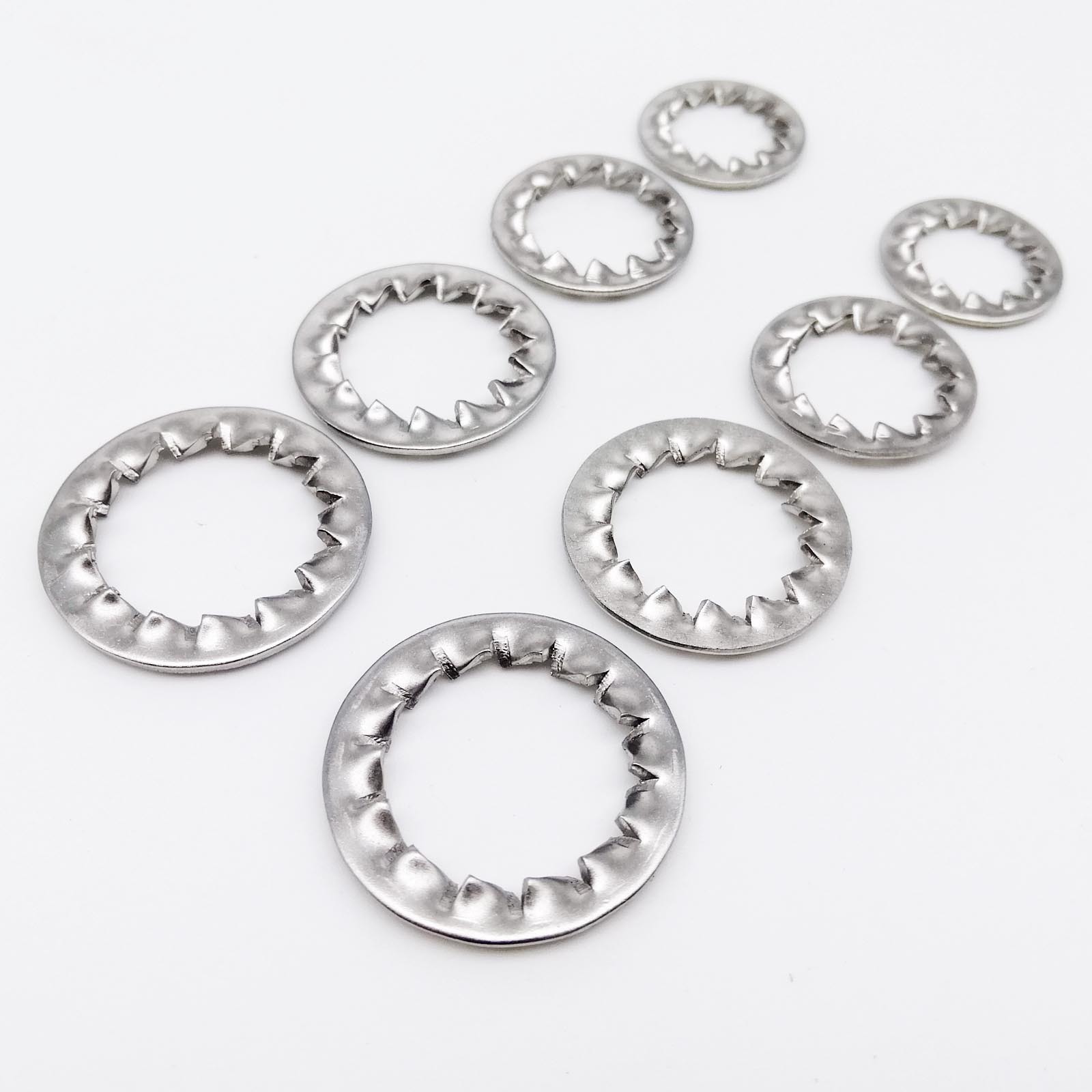 DIN6798J M3 M4 M5 M6 M8 M9 M10 M12 304 Stainless Steel Washers Internal Toothed Gasket Washer Serrated Lock Washer