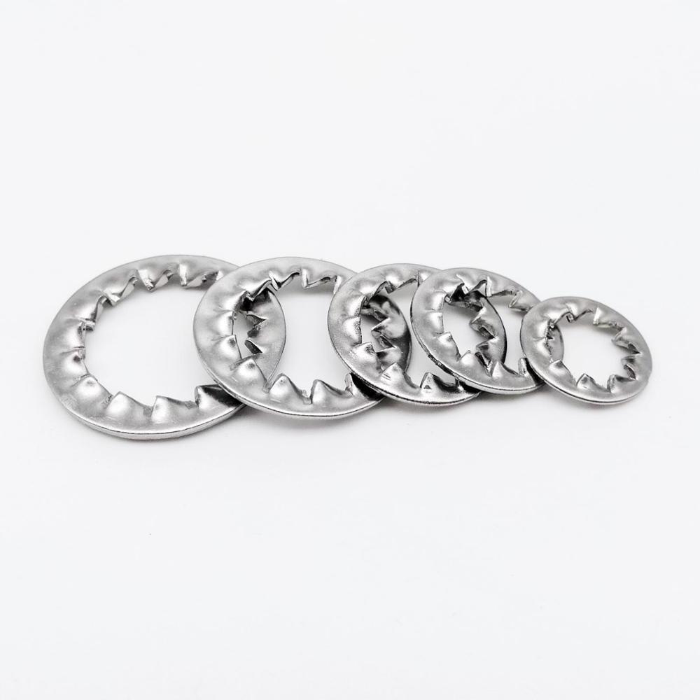 DIN6798J M3 M4 M5 M6 M8 M9 M10 M12 304 Stainless Steel Washers Internal Toothed Gasket Washer Serrated Lock Washer