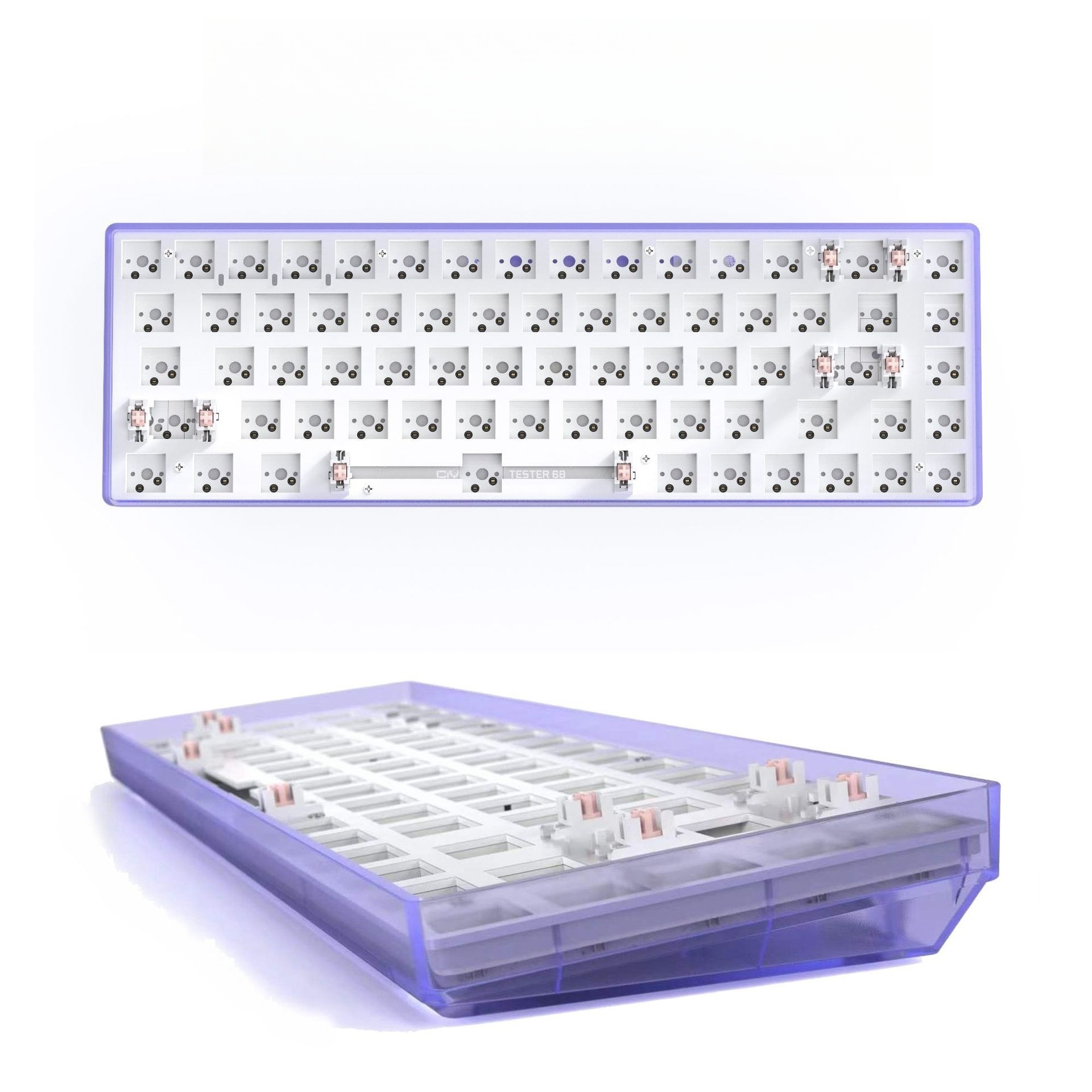 CIY Tester 68 Hot Swappable CIY68 Tester68 Mechanical Keyboard Switch Tester with Purple Pink Color