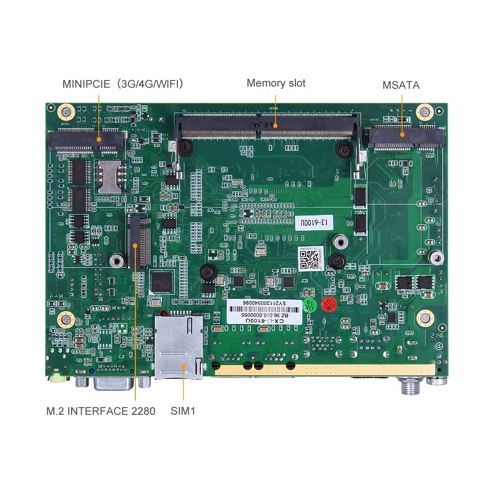 X86 System Module Board 24V Intel Core i3 i5 i7 4-12th Gen Processor Mini Industrial PC Motherboard with Multi COM USB port