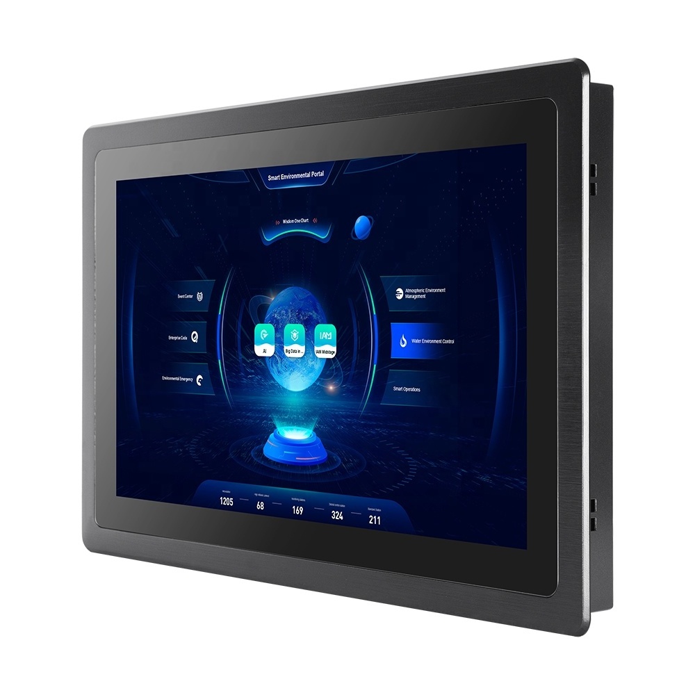 Aluminum Case Waterproof IP65 Front Panel 10.1 12 12.1 15.6 17.3 18.5 inch Flat Touchscreen Embedded Industrial Touch Monitor