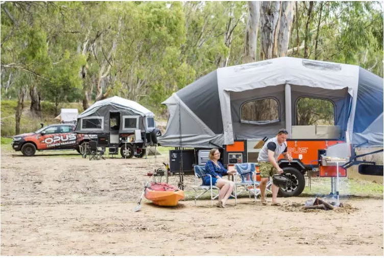 Polyester Cotton Canvas Single Hard Floor Inflatable Camper Trailer Tent