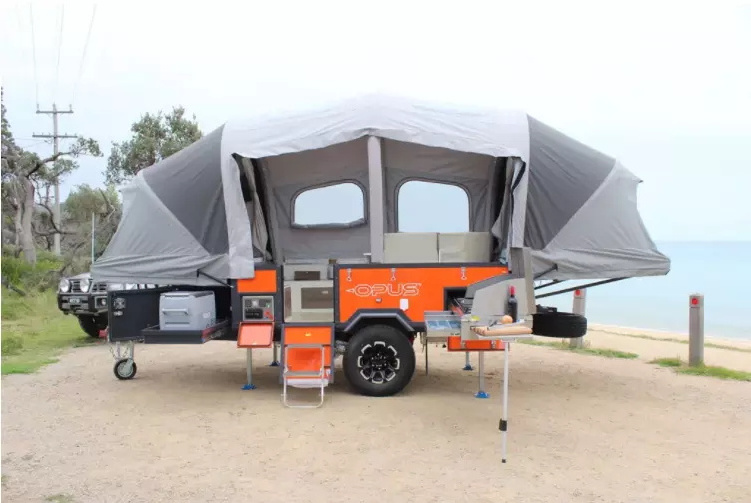 Polyester Cotton Canvas Single Hard Floor Inflatable Camper Trailer Tent