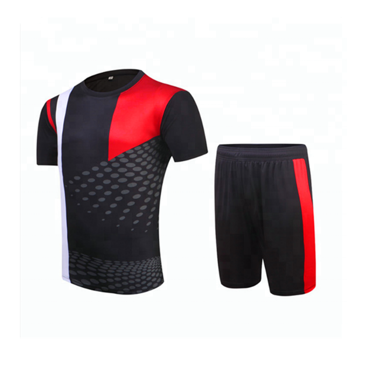 Wholesale Top Quality Blank Black Orange Soccer Uniform Set Men'S Soccer Sublimation Jersey