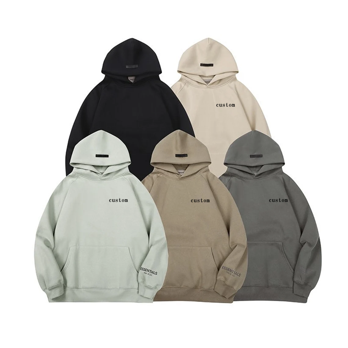 Custom Logo Private Label Essential Hoodies Oversized 500gsm Stringless Heavyweight Hoodie