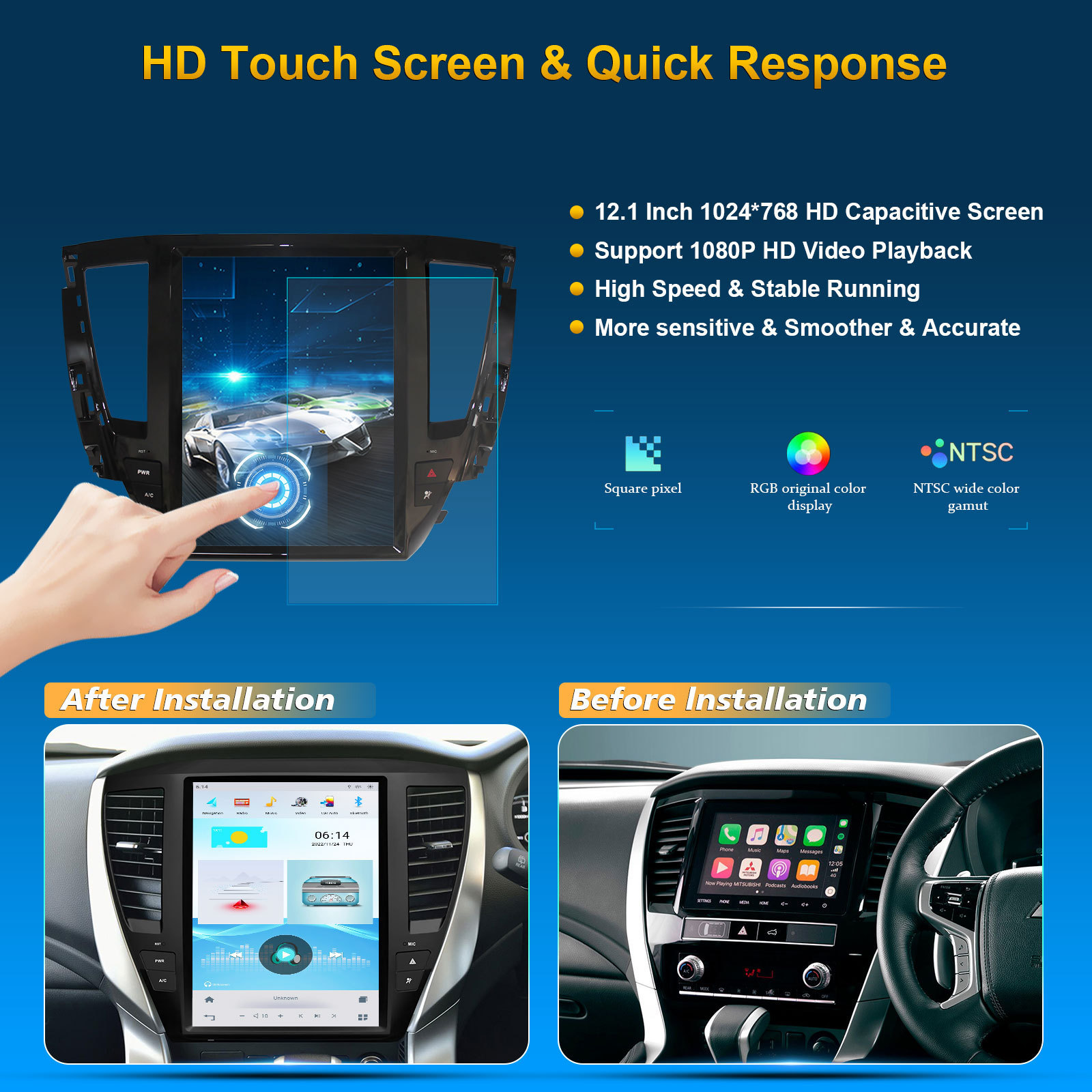 12.1 Inch Android 12.0 4G 64G Multimedia Car DVD Player For MITSUBISHI PAJERO Sport2020-   Four drive version