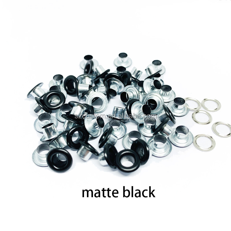 Wholesale 3/4/5/6/8/10mm Metal Stainless Steel Curtain Eyelets Grommet Clothing Black Clip Rings Shoes Rivet Eyelet