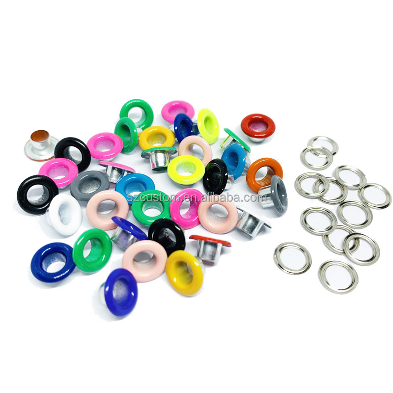 Wholesale 3/4/5/6/8/10mm Metal Stainless Steel Curtain Eyelets Grommet Clothing Black Clip Rings Shoes Rivet Eyelet