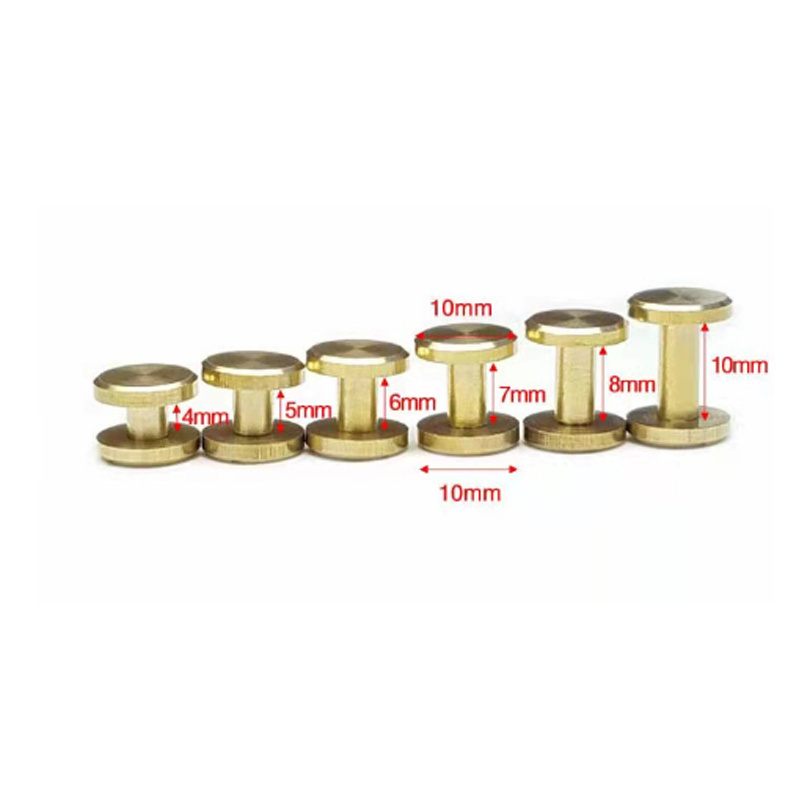 Custom M3 M4 M5 M6 M8 M10 M12 Stainless Steel Copper  Metal  Rivet Chicago Screw use for  leather belt