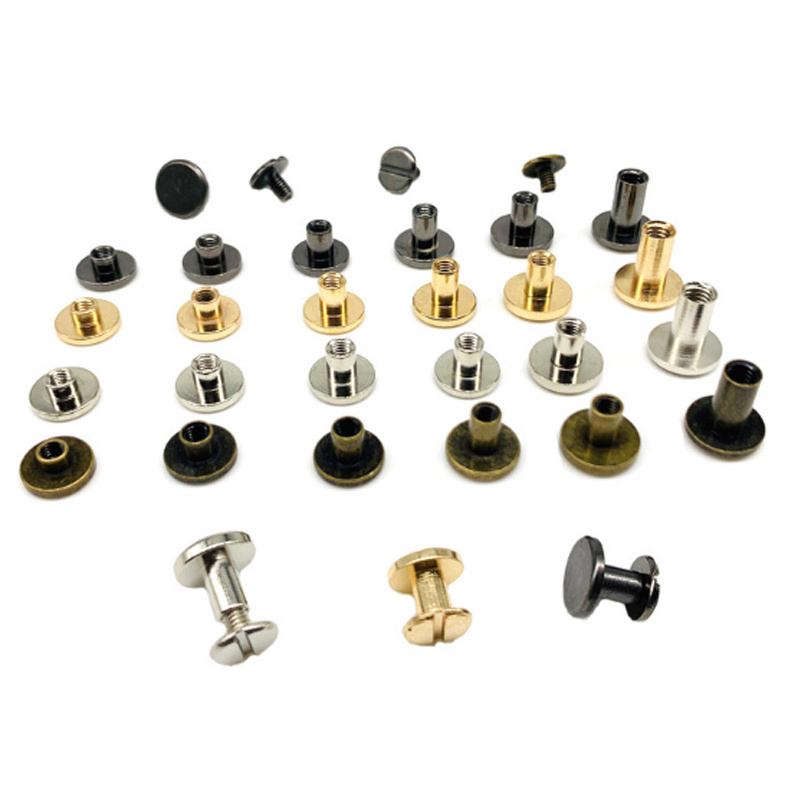 Custom M3 M4 M5 M6 M8 M10 M12 Stainless Steel Copper  Metal  Rivet Chicago Screw use for  leather belt