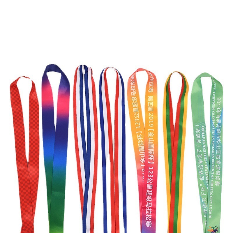 thermal transfer printing colors medal ribbon custom ribbon badge lanyard