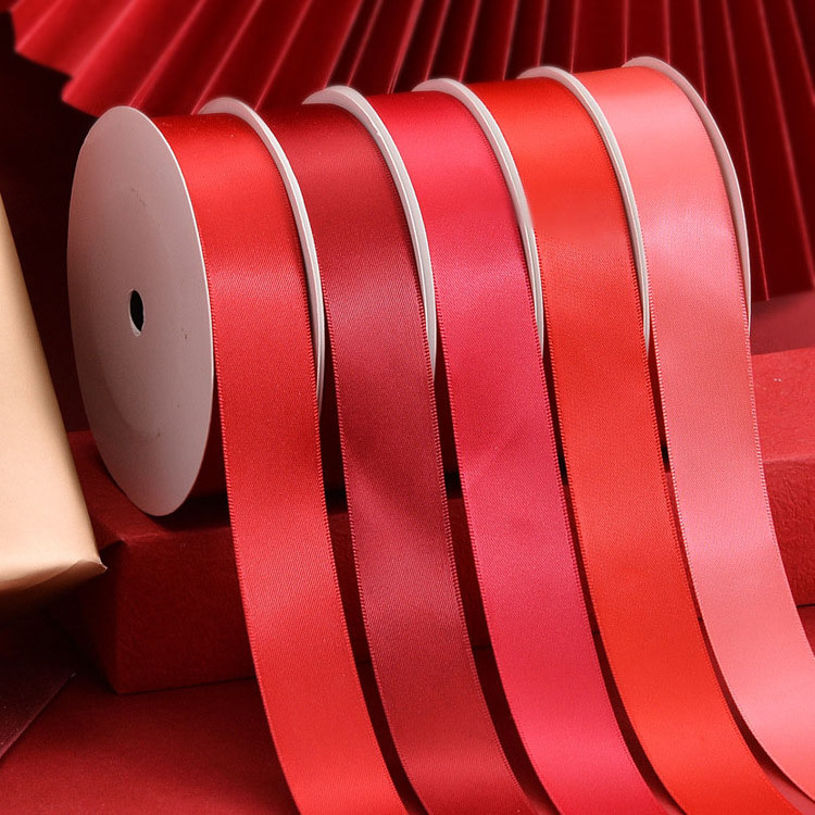 red satin ribbon 4cm satin ribbons 1 1/2 inch double face 50 yards