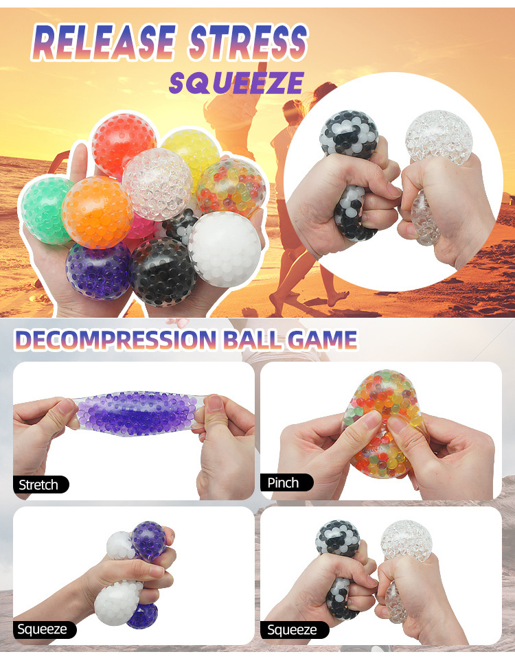 Bead Gel Squeeze Stress Ball Squeezable Orbeeze Stretchy Stress Ball