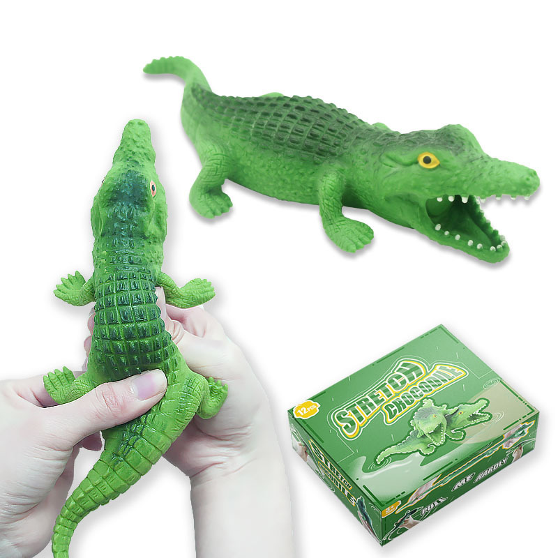 2020 New Trend TPR Soft Rubber Crocodile Stretchy Joke Animal Toys Plastic Crocodile Toys Funny Game Magic Sand Filling For Kids