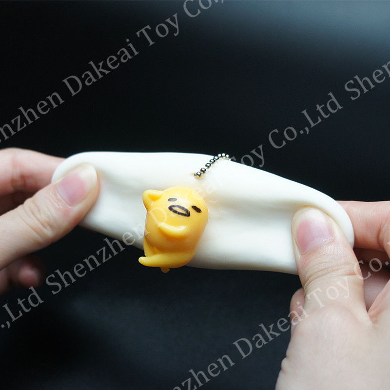 Soft Rubber Japanese Kawaii Stretchy Toy Squishy  Food Toys Lazy Egg Keychain Creative Gudetama Toys