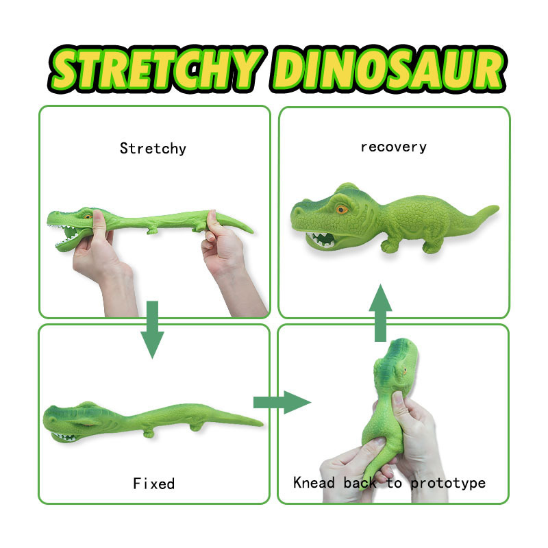 Promotional Gifts Stretchy Dinosaur Shaped Magic Sand Filled Rubber Stress fidget Toys for Child