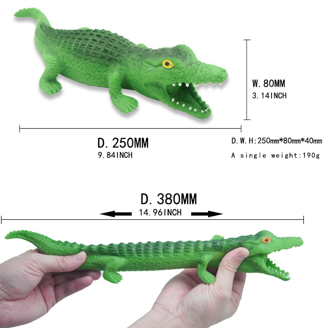 2020 New Trend TPR Soft Rubber Crocodile Stretchy Joke Animal Toys Plastic Crocodile Toys Funny Game Magic Sand Filling For Kids