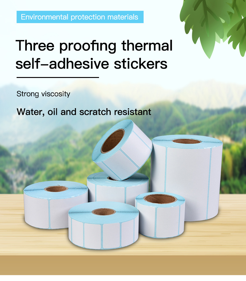 Eco friendly Coated Paper Shipping Sticker thermal transfer blank label for Logistics