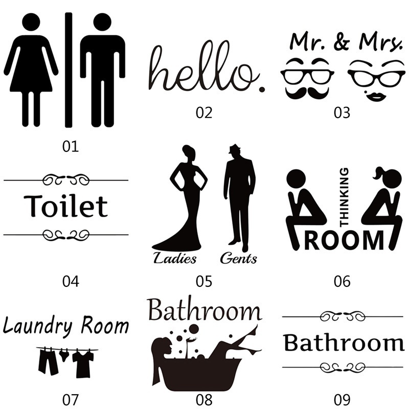 Home Decor Room Door Decal Sticker for Toilet