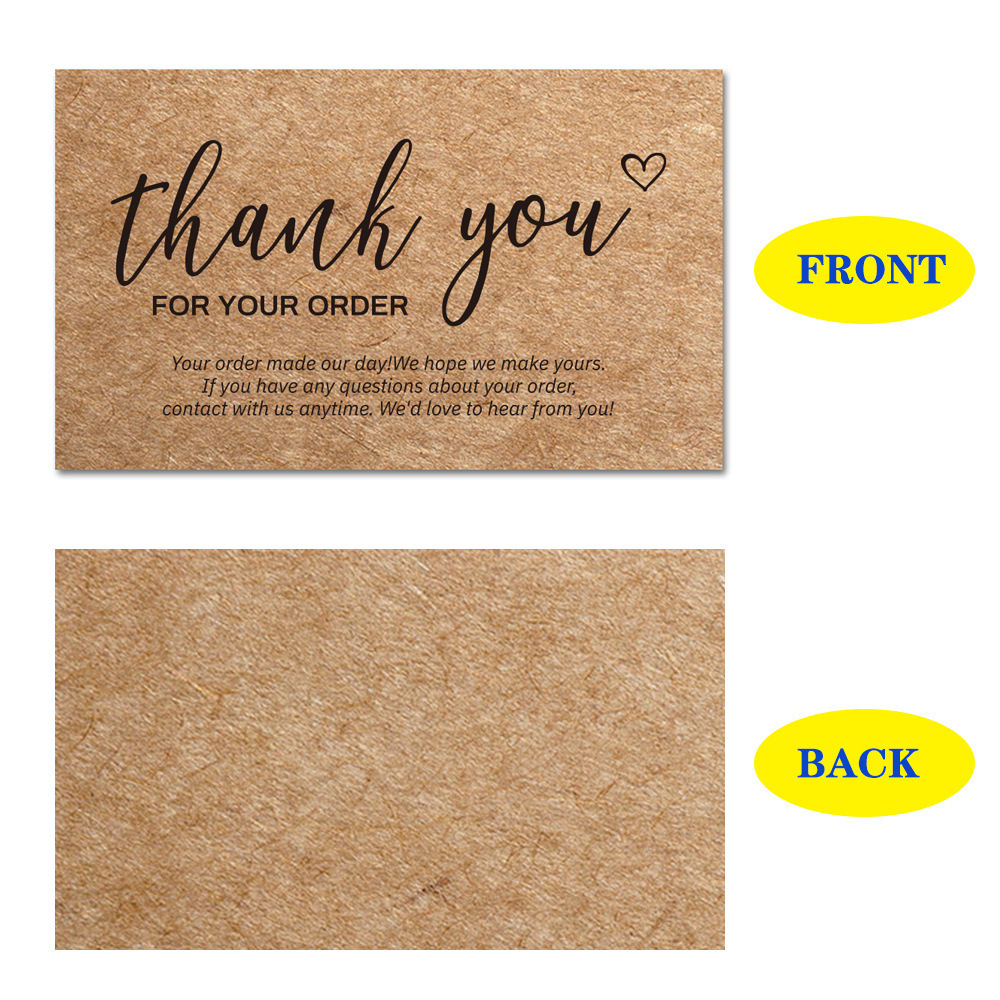 Wholesale craft paper thank you card 250gram thanksgiving gift card packaging decoration card