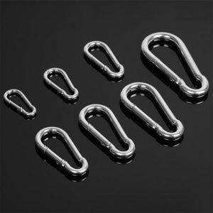 Wholesale Galvanized Mountaineering Zinc Alloy Key Ring Tactical Clip Carbon Metal Lanyard Carabiner Snap Hooks