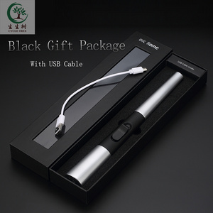 Wholesale rechargeable electronic USB lighter Kitchen Windproof Metal Flint Electric Candle Lighters