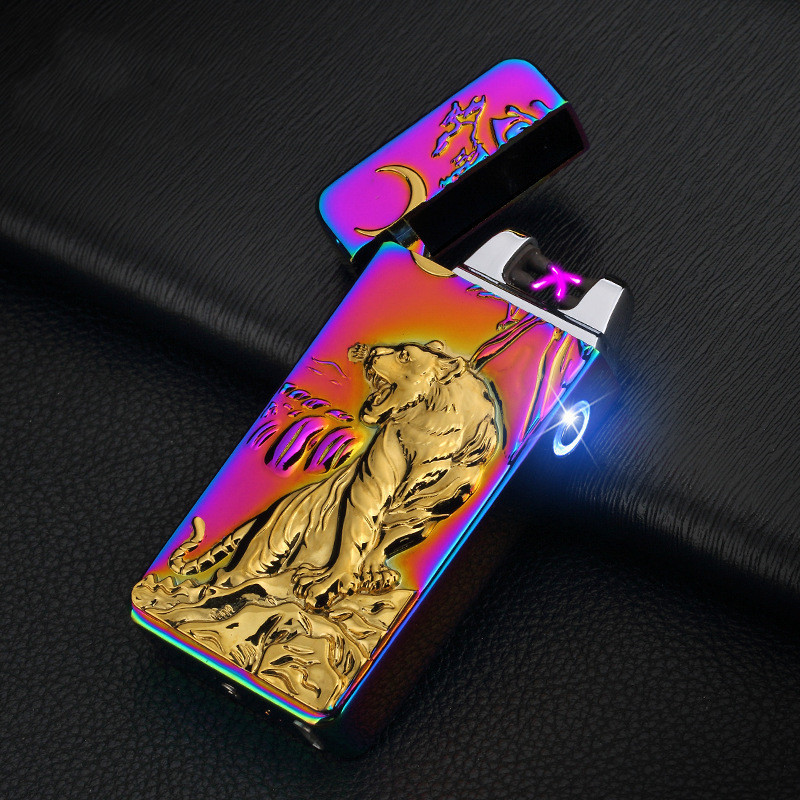 custom smoking accessories electric plasma electric windproof  leash lighters encendedores  cigarette dragon lighter