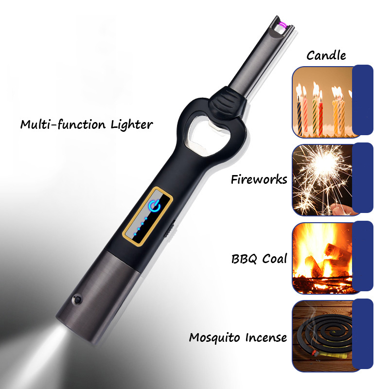 Multifunctional Usb Lighter lighters custom logo Kitchen Windproof Electric Lighter