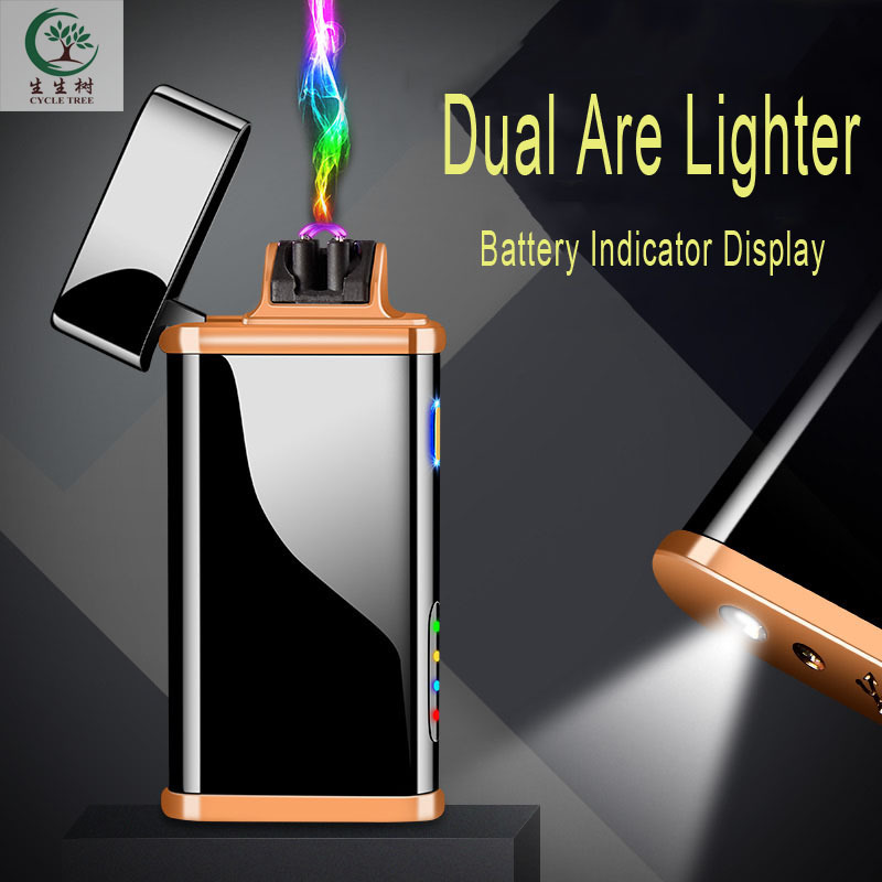 Top Quality Custom Windproof Flameless Dual Arc Electric Wholesale USB Rechargeable Plasma Lighter