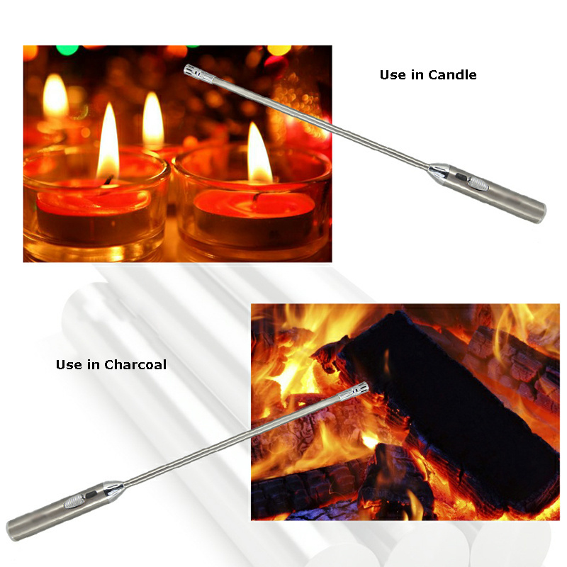 15in  Flame Lighter Custom Logo Lighters Gas Flame butane torch lighter with long nech for kitchen outdoor bbq stove