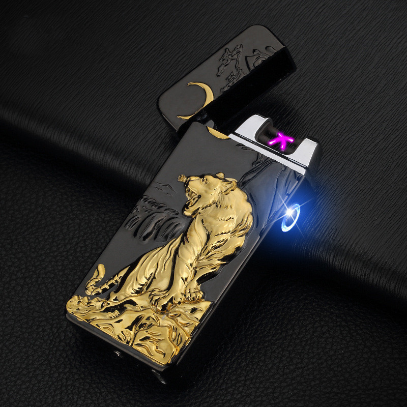 custom smoking accessories electric plasma electric windproof  leash lighters encendedores  cigarette dragon lighter